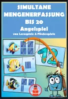 Vorschau - Stationenlernen - Angelspiel - simultane Mengenerfassung bis 20 - Strichliste - Deckblatt