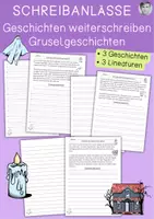 Vorschau - Arbeitsblätter - Schreibanlässe, Gruselgeschichten weiterschreiben - Deckblatt
