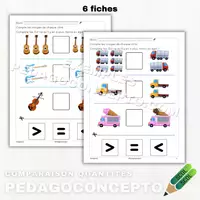 Aperçu - Cartes d'exercices - Comparaison quantités - Page de couverture