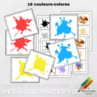 Aperçu - Cartes d'exercices - Couleurs français-espagnol - Page de couverture
