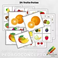 Aperçu - Cartes d'exercices - Fruits francais-espagnol - Page de couverture