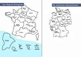 Vorschau - Arbeitsblätter - französische Regionen und deutsche Bundesländer - Deckblatt