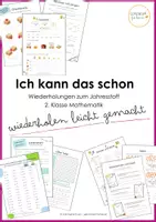 Vorschau - Stundenentwürfe - Wiederholen leicht gemacht - Wiederholungen zum Jahresstoff 2. Klasse Mathematik - Deckblatt