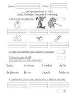 Vorschau - Test - Lernzielkontrolle Gesunde Ernährung, Obst, Gemüse - Seite 3