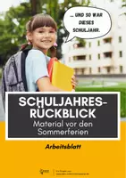 Vorschau - Arbeitsblätter - Schuljahresrückblick: Letzte Stunde vor den Sommerferien - Deckblatt