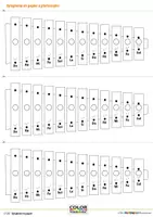 Aperçu - Fiches - Document à photocopier - xylophone / carillon en papier avec code de couleurs - Page 1