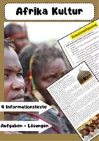 Vorschau - Arbeitsblätter - Afrika Kultur: Vielfalt in Küche, Sprache und Tradition - Deckblatt