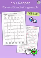 Vorschau - Arbeitsblätter - 1x1 Rennen, Würfeln und Rechnen, Würfelrennen, Freebie - Deckblatt