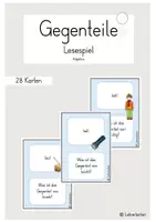 Vorschau - Spiele - Gegenteile/Gegensätze Lesespiel (Adjektive) - Deckblatt