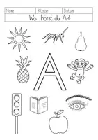 Vorschau - Arbeitsblätter - Buchstabeneinführung A: Wo hörst du A/a? - Seite 1