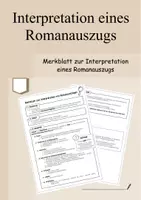 Vorschau - Merkblätter - Merkblatt zur Interpretation von Romanauszügen - Deckblatt