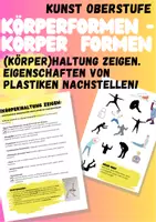 Vorschau - Arbeitsblätter - 45-Minuten-Kunst: Der Körper: Eigenschaften von Plastiken nachstellen (Kunst Sek2, EF Q1 Q2, Abitur, Analyseaspekte) - Deckblatt