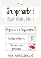 Vorschau - Poster - Regeln für die Gruppenarbeit (Visualisierung) - Deckblatt