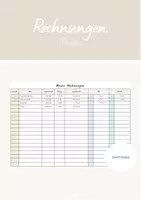 Vorschau - Merkblätter - Arztrechnungen - beschreibbare Tabelle zum Überblick behalten - Deckblatt