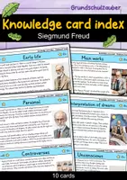 Vorschau - Bildkarten - Siegmund Freud - Knowledge card index - Famous personalities (English) - Deckblatt