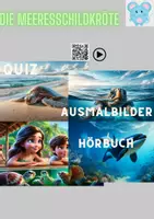 Vorschau - Arbeitsblätter - Meeresschildkröten kostenlos Quiz Ausmalbilder - Deckblatt