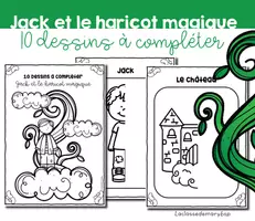 Aperçu - Fiches - Haricot magique - 10 dessins à compléter - Page de couverture