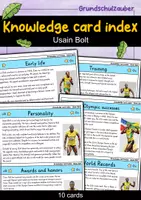 Vorschau - Bildkarten - Usain Bolt - Knowledge card index - Famous personalities (English) - Deckblatt