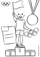 Vorschau - Mal- und Bastelvorlagen - Ausmalbild "Selbstgestaltbare Sieger*in" / Olympia Olympische Spiele gratis - Seite 1