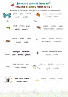 Aperçu - Feuilles d'exercices - Exercices de lecture et d’écriture (CP, CE1) : Les insectes et autres petites bêtes - Page de couverture