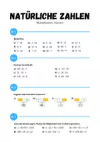 Vorschau - Arbeitsblätter - Natürliche Zahlen ⎮ Multiplikation und Division - Seite 1