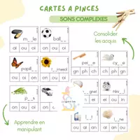 Aperçu - Apprentissages en autonomie - Cartes à pinces : sons complexes - Page de couverture