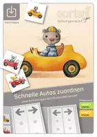 Vorschau - Stationenlernen - Klettmappen | rechts oder links, schnelle Autos | Lev. 1+2 - Deckblatt