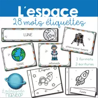Aperçu - Affichage - L´espace - étiquettes et livret - Page de couverture