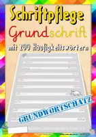 Vorschau - Unterrichtsreihen - Schriftpflege: Grundschrift mit den Häufigkeitswörtern zum Abschreiben - Deckblatt