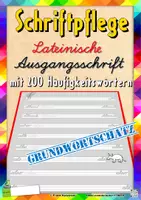 Vorschau - Arbeitsblätter - Schriftpflege: Lateinische Ausgangsschrift mit den Häufigkeitswörtern zum Abschreiben - Deckblatt