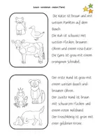 Vorschau - Arbeitsblätter - Lesen-verstehen-malen (Tiere) - Seite 3
