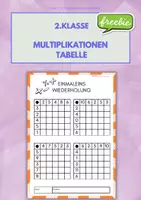 Vorschau - Arbeitsblätter - FREEBIE: Malreihen Tabelle - Wiederholung des Einmaleins - Deckblatt