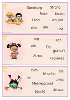 Vorschau - Bildkarten - Was machen Kinder im Sommer? Schüttelsätze, Karteikarten - Seite 2