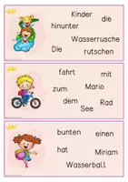 Vorschau - Bildkarten - Was machen Kinder im Sommer? Schüttelsätze, Karteikarten - Seite 3