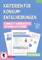 Vorschau - Arbeitsblätter - Kriterien für Konsumentscheidungen - Deckblatt