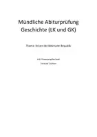 Vorschau - Klassenarbeiten - Mündliche Abiturprüfung Krisen der Weimarer Republik - Deckblatt