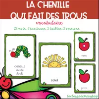 Aperçu - Cartes / Images - La chenille qui fait des trous - Vocabulaire - Page de couverture