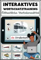 Vorschau - Audio-Dateien - Interaktives Wortschatztraining "Öffentliche Verkehrsmittel" Fahrzeuge DaZ / DaF / Deutsch - Deckblatt