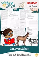 Vorschau - Arbeitsblätter - Auf dem Bauernhof | Tiere | lesen - Deckblatt