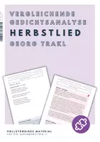 Vorschau - Prüfungsvorbereitung - Vergleichende Gedichtanalyse "Herbstlied" Klausurvorbereitung - Deckblatt