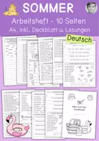 Vorschau - Arbeitsblätter - Sommer Arbeitsblätter Deutsch, Arbeitsheft - Deckblatt
