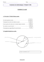 Aperçu - Feuilles d'exercices - Evaluation Le Cercle Espage et Géométrie Cycle 3 - Page de couverture