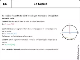 Aperçu - Apprentissages en autonomie - Leçon Espace et Géométrie Le Cercle Cycle 3 - Page 1