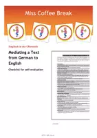 Vorschau - Arbeitsblätter - Mediating a Text from German to English / Mediation (Checklist) - Deckblatt