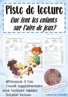 Aperçu - Feuilles d'exercices - Piste de Lecture: Que font les enfants sur l'aire de jeux ? - Page de couverture