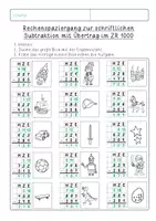 Vorschau - Arbeitsblätter - Rechenspaziergang schriftliche Subtraktion mit Übertrag im ZR 1000 - Seite 3
