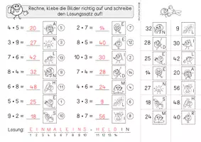 Vorschau - Arbeitsblätter - Kleines 1x1, Rechnen und Kleben mit den Fonkys, Freebie - Seite 3