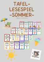 Vorschau - Spiele - Tafel-Lesespiel Sommer/Sommerferien - Deckblatt