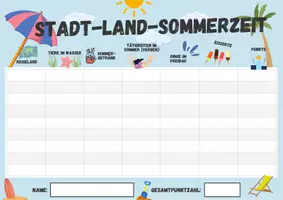 Vorschau - Arbeitsblätter - Stadt Land Sommerzeit - Vor und nach den Ferien #sommerferien - Seite 1