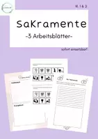 Vorschau - Arbeitsblätter - FREEBIE Die Sakramente - Religionslehre (Klasse 2 - 4) - Deckblatt